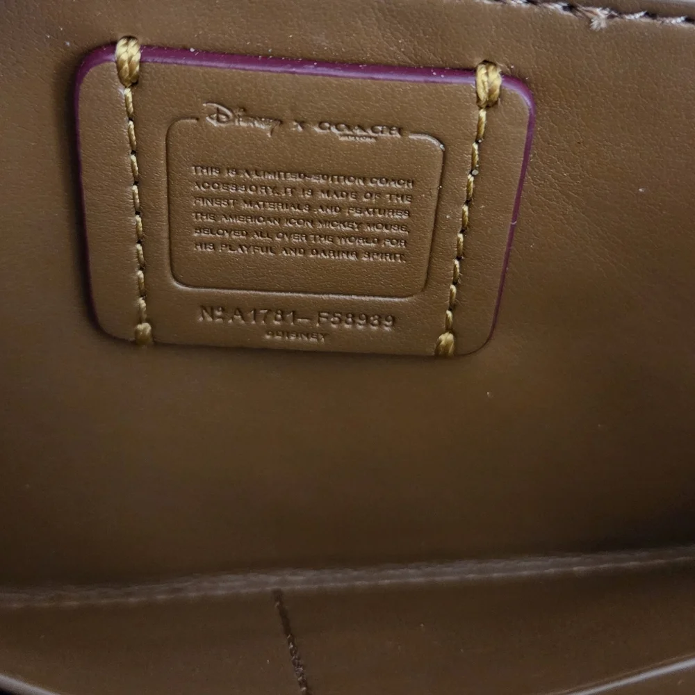 Coach Yellow Zip Wallet with Skateboarding Character - Picture 9 of 11